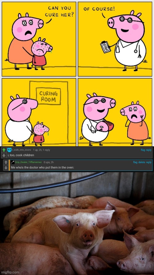 Cooking | image tagged in shocked pig,pigs,children,cooking,comment section,memes | made w/ Imgflip meme maker