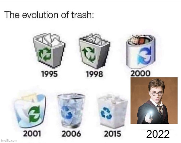 The evolution of trash | 2022 | image tagged in the evolution of trash | made w/ Imgflip meme maker