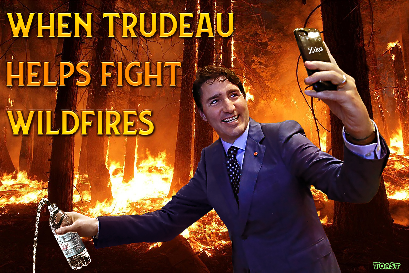 High Quality Trudeau Wildfires Meme Blank Meme Template