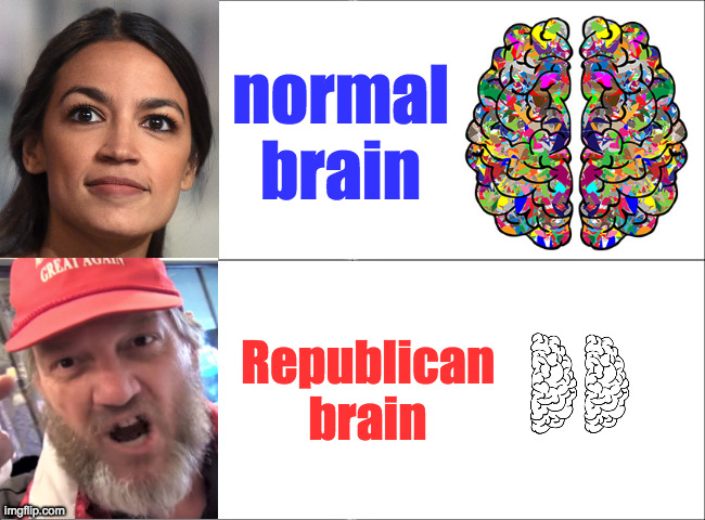 Not all Republicans. | normal


brain; Republican
brain | image tagged in memes,brains,republicans | made w/ Imgflip meme maker