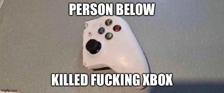 Ox | PERSON BELOW; KILLED FUCKING XBOX | image tagged in ox | made w/ Imgflip meme maker