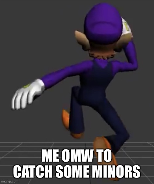 Waluigi Running | ME OMW TO CATCH SOME MINORS | image tagged in waluigi running | made w/ Imgflip meme maker