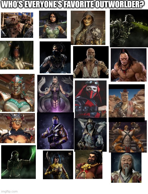 I included all the characters I could fit | WHO’S EVERYONE’S FAVORITE OUTWORLDER? | image tagged in blank white template | made w/ Imgflip meme maker
