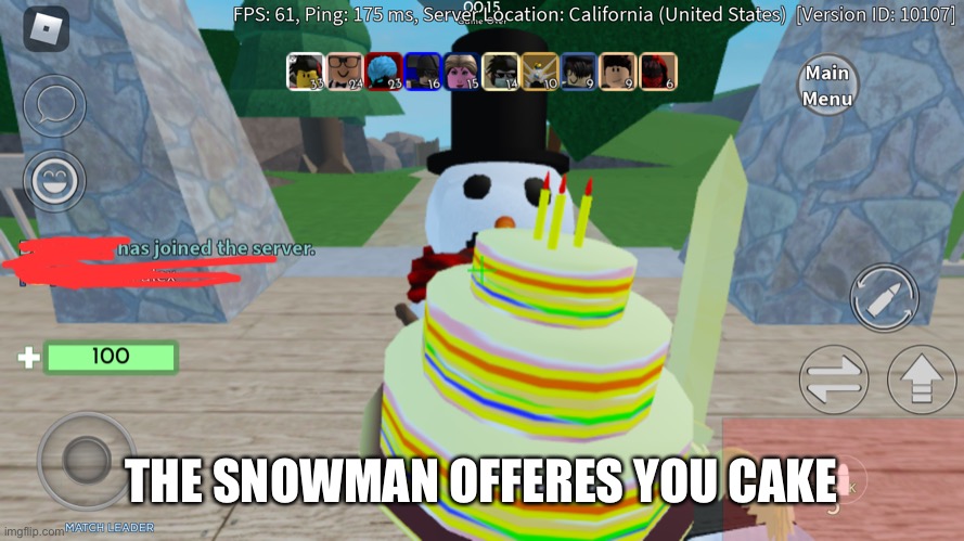THE SNOWMAN OFFERES YOU CAKE | made w/ Imgflip meme maker