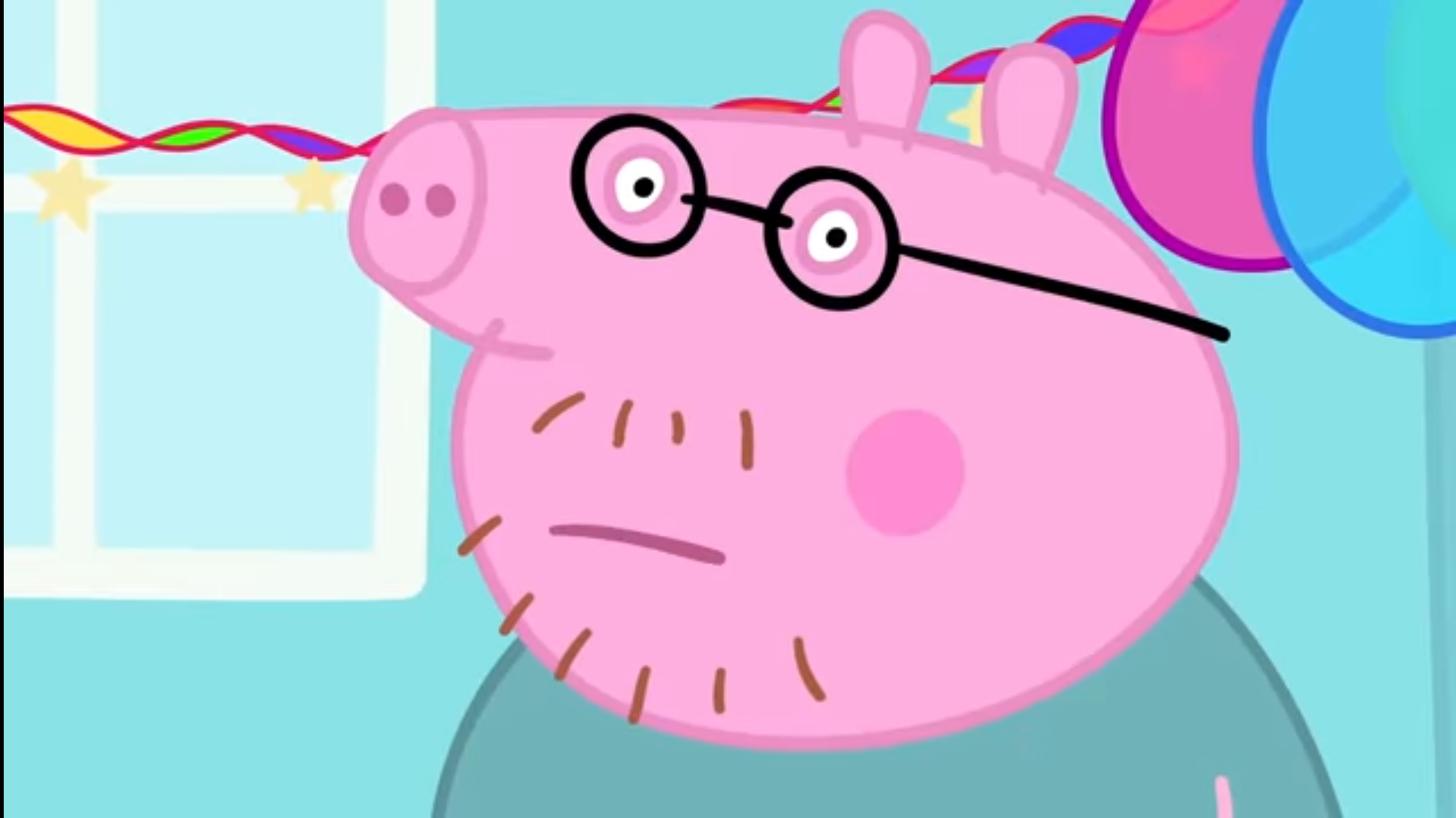 High Quality Daddy Pig Looking at You Blank Meme Template