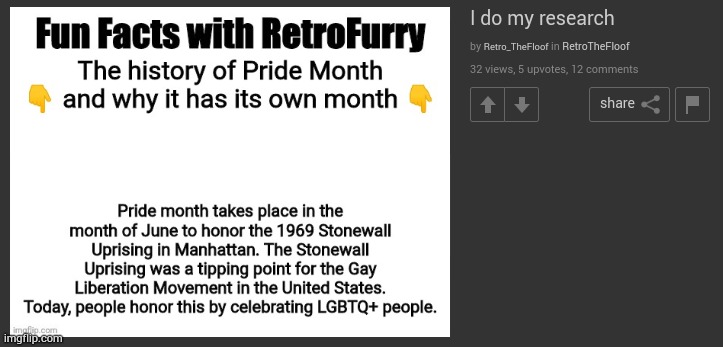 Retro explains the existence of pride month | made w/ Imgflip meme maker