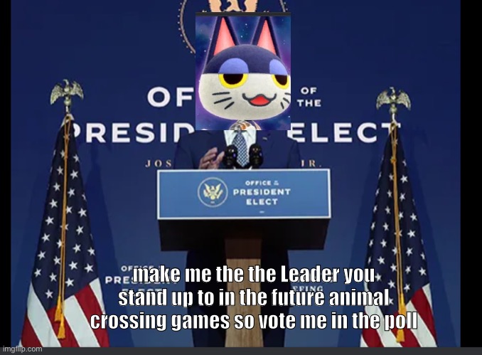 Punchy is the President | make me the the Leader you stand up to in the future animal crossing games so vote me in the poll | image tagged in president template,meme,animal crossing | made w/ Imgflip meme maker