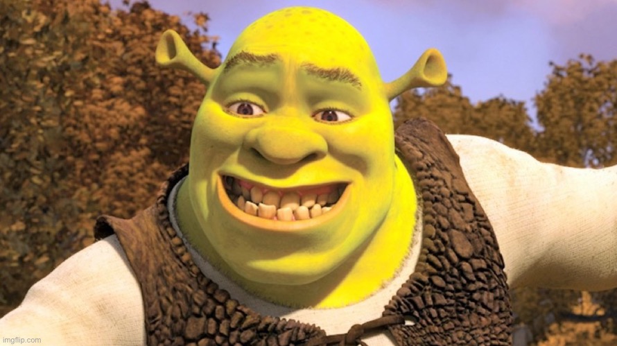 Shrek smiling | image tagged in shrek smiling | made w/ Imgflip meme maker