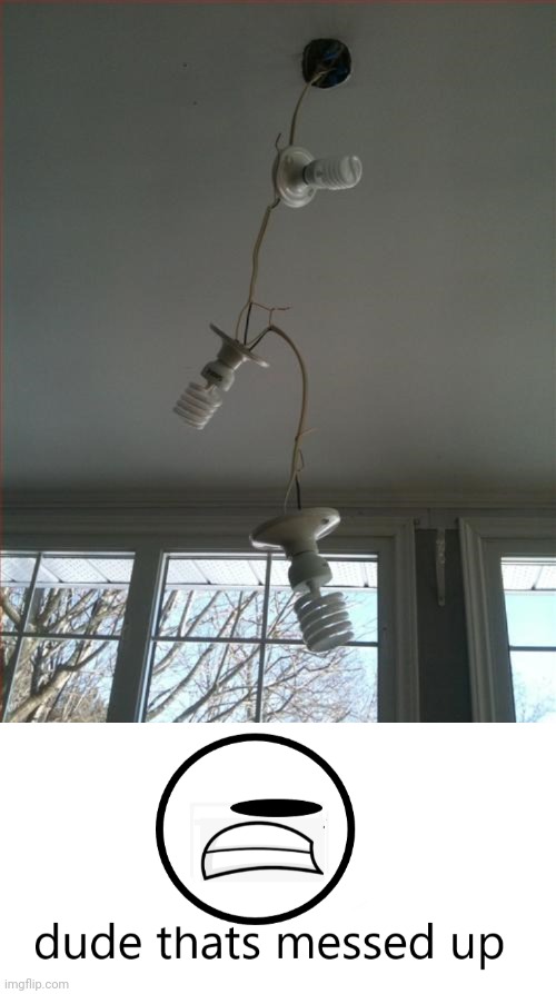 Light bulbs | image tagged in dude thats messed up,light bulb,light bulbs,you had one job,memes,chandelier | made w/ Imgflip meme maker