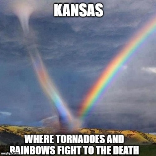 *Title* | image tagged in weather,tornado,rainbow | made w/ Imgflip meme maker