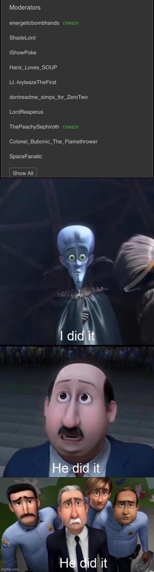 Image tagged in megamind i did it - Imgflip