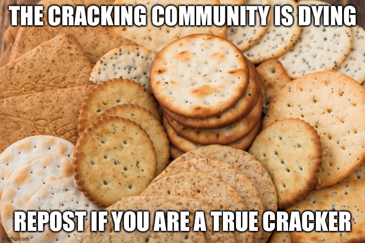 THE CRACKING COMMUNITY IS DYING; REPOST IF YOU ARE A TRUE CRACKER | made w/ Imgflip meme maker