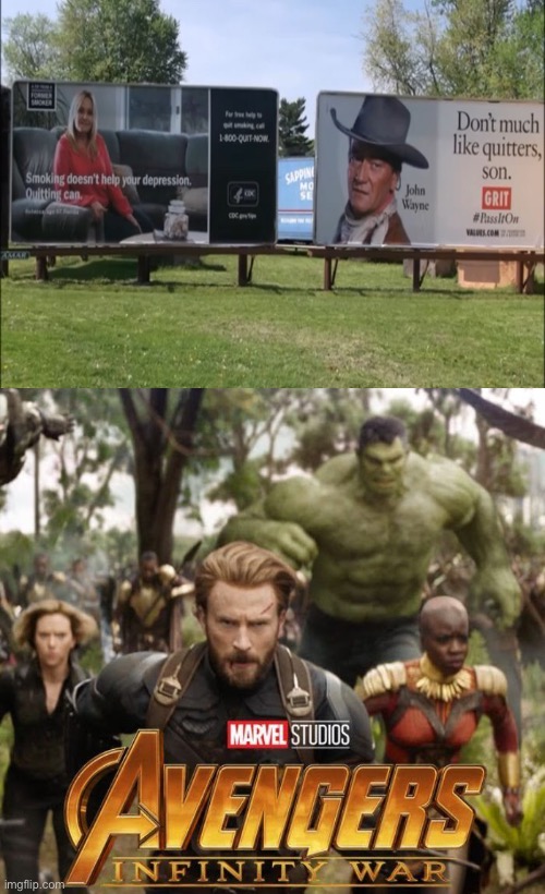 Billboards: Infinity War | image tagged in infinity war | made w/ Imgflip meme maker