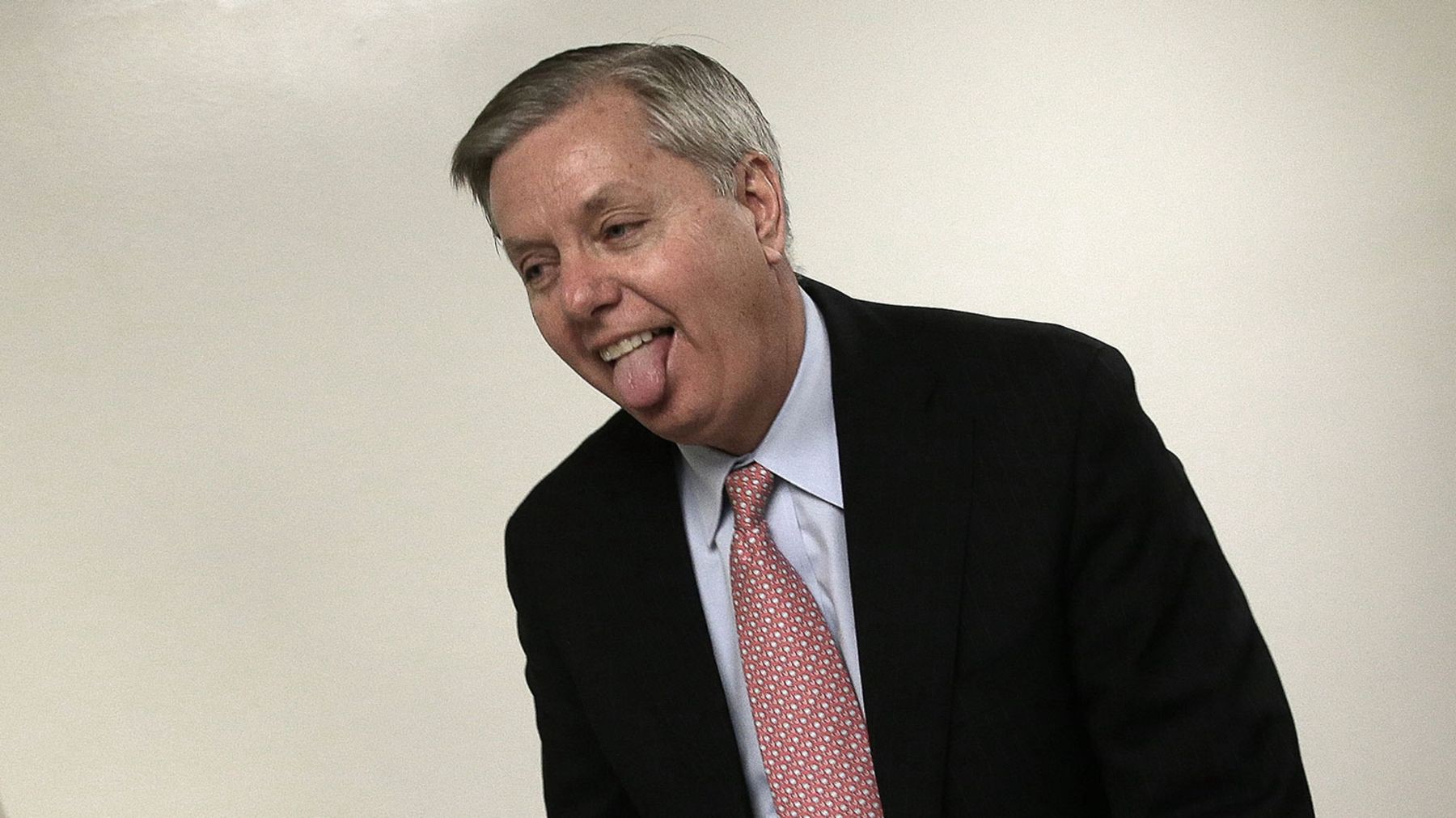 High Quality Lindsey Graham, Lady G. smile tongue Blank Meme Template