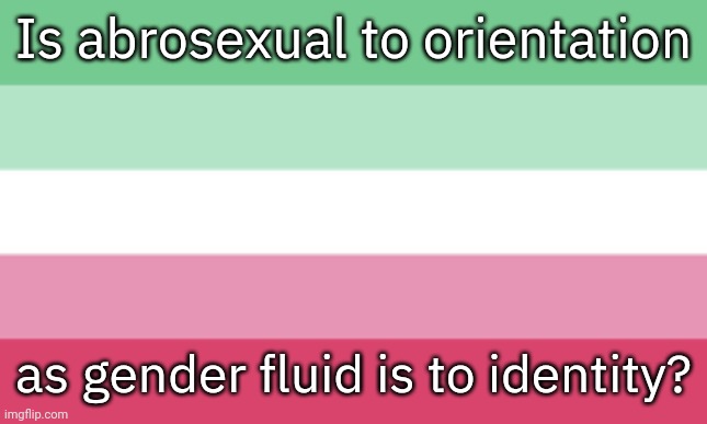 Trying to understand. |  Is abrosexual to orientation; as gender fluid is to identity? | image tagged in abrosexual memes,lgbt,change,curiosity,learning | made w/ Imgflip meme maker