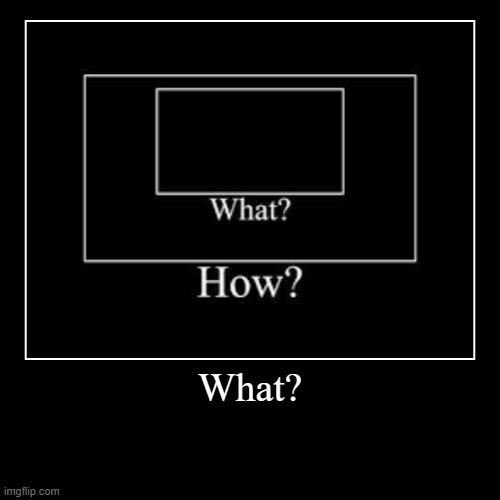 what | image tagged in what,how | made w/ Imgflip demotivational maker