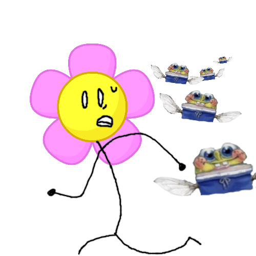 High Quality Flower running from Spongeflies Blank Meme Template