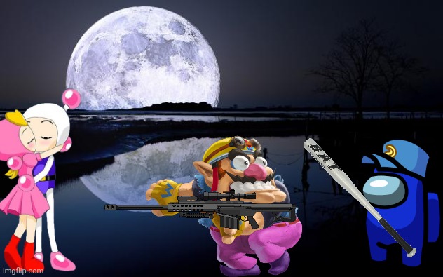 Wario dies by Cam while trying to ruin White and Pretty's honeymoon by shooting them with a sniper.mp3 | image tagged in wario dies,wario,honeymoon,ocs,bomberman,sniper | made w/ Imgflip meme maker