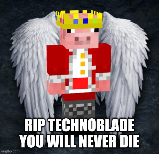 In Loving Memory of Technoblade | RIP TECHNOBLADE
YOU WILL NEVER DIE | image tagged in angel wings,technoblade | made w/ Imgflip meme maker