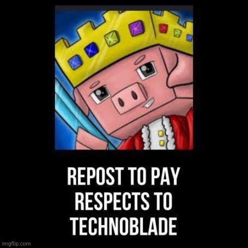 You will be greatly missed | image tagged in technoblade,repost,press f to pay respects | made w/ Imgflip meme maker