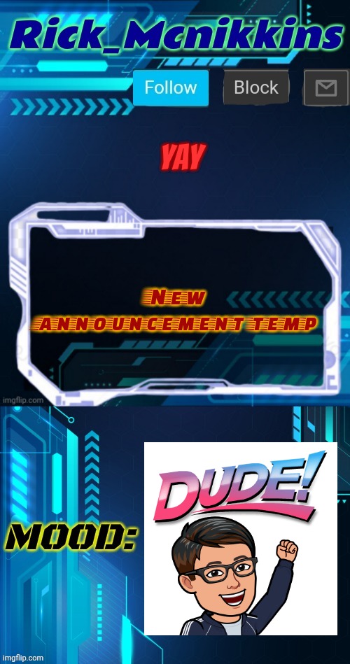 Rate it between 1-10 | Yay; New announcement temp | image tagged in mcnikkins announcement temp 5 | made w/ Imgflip meme maker