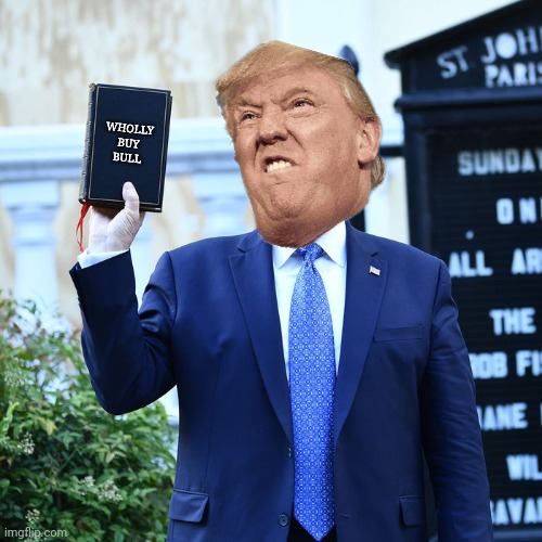 Trump Bible Verses | WHOLLY
BUY
BULL | image tagged in trump bible verses | made w/ Imgflip meme maker