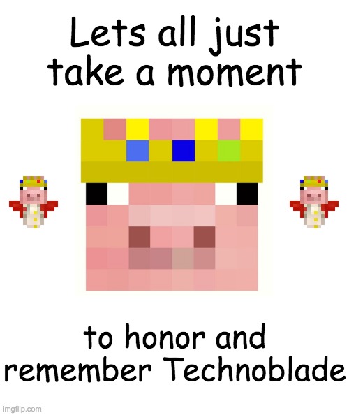 He has left us to take on the Kingdom of God | Lets all just take a moment; to honor and remember Technoblade | image tagged in technoblade | made w/ Imgflip meme maker