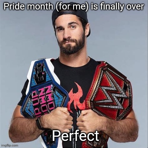 Cool seth rollins | Pride month (for me) is finally over; Perfect | image tagged in cool seth rollins | made w/ Imgflip meme maker