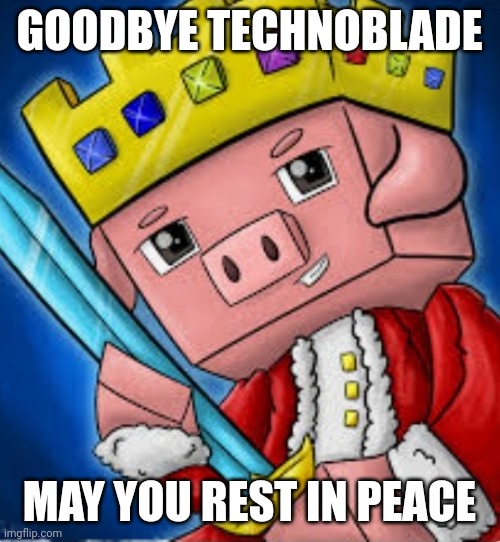 I've been speechless for the last 15 mins. | GOODBYE TECHNOBLADE; MAY YOU REST IN PEACE | image tagged in technoblade,goodbye | made w/ Imgflip meme maker