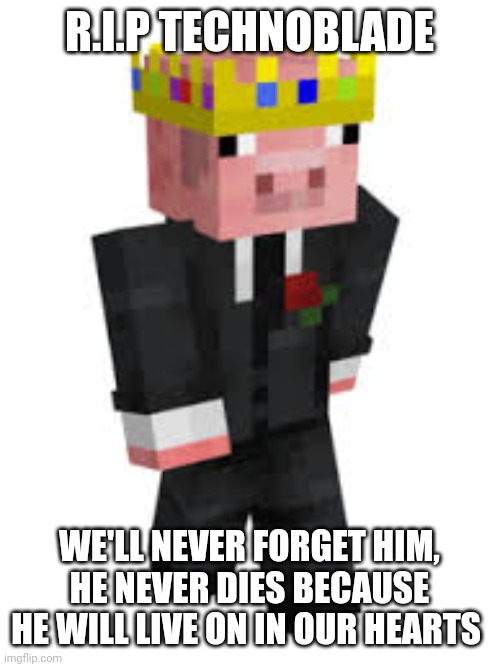 He didn't deserve this | R.I.P TECHNOBLADE; WE'LL NEVER FORGET HIM, HE NEVER DIES BECAUSE HE WILL LIVE ON IN OUR HEARTS | image tagged in technoblade | made w/ Imgflip meme maker