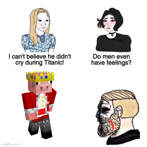 Do men have feelings? Yes: Technoblade | image tagged in do men have feelings,technoblade | made w/ Imgflip meme maker