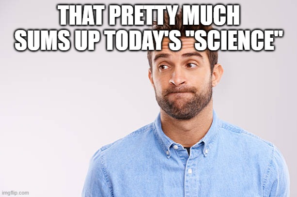 Eyebrows Raised | THAT PRETTY MUCH SUMS UP TODAY'S "SCIENCE" | image tagged in eyebrows raised | made w/ Imgflip meme maker