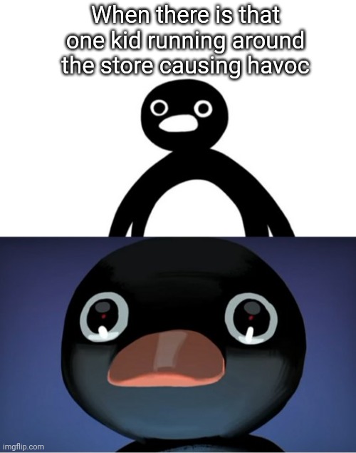 Telepurte Noot Noot | When there is that one kid running around the store causing havoc | image tagged in telepurte noot noot | made w/ Imgflip meme maker