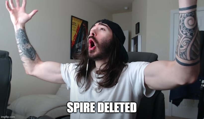 Charlie Woooh |  SPIRE DELETED | image tagged in charlie woooh | made w/ Imgflip meme maker