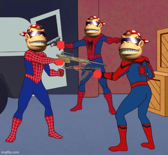 Spider Man Triple | image tagged in spider man triple | made w/ Imgflip meme maker