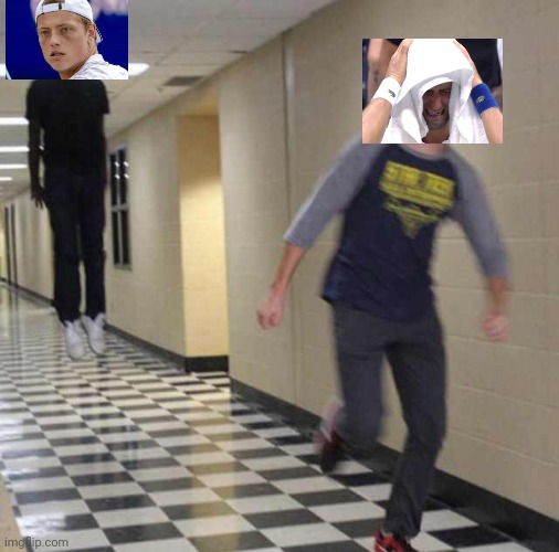 floating boy chasing running boy | image tagged in floating boy chasing running boy,tennis | made w/ Imgflip meme maker