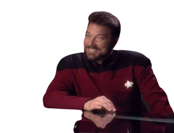 High Quality William Riker Smiling Transparent Background Blank Meme Template