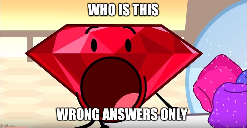 BFDI Ruby | WHO IS THIS; WRONG ANSWERS ONLY | image tagged in bfdi ruby | made w/ Imgflip meme maker