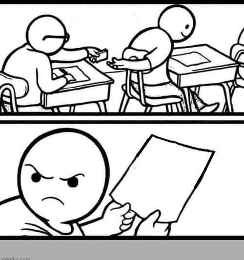 Long exam paper uncolored Blank Meme Template