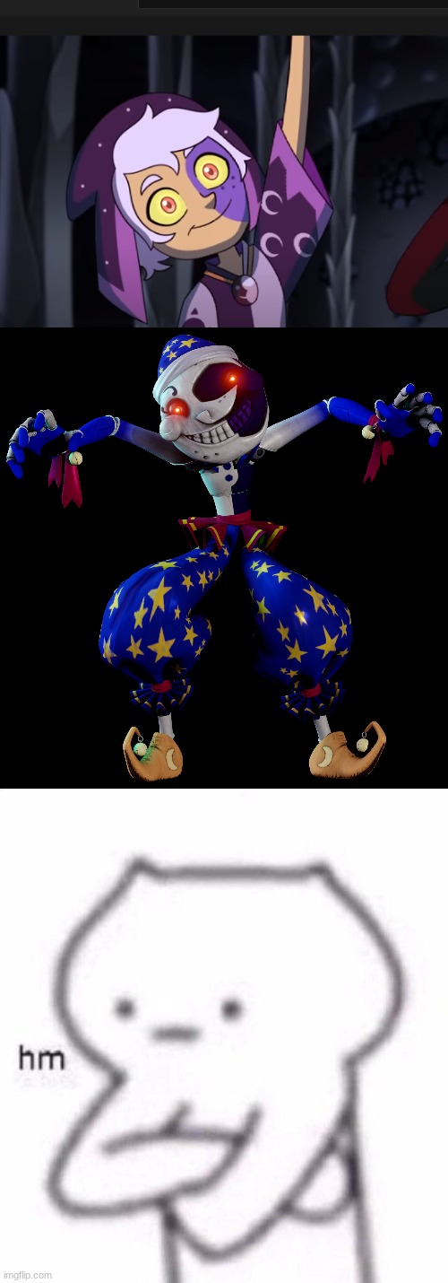 Why does the Collector and Moon look so similar? | image tagged in memes,fnaf sb | made w/ Imgflip meme maker