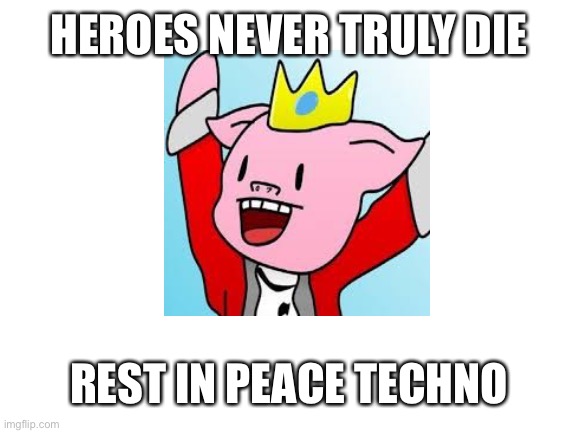 Thank you for everything the memories the laughs and much more he was truly a great YouTuber for those of you that don't know te | HEROES NEVER TRULY DIE; REST IN PEACE TECHNO | image tagged in blank white template,rip,technoblade | made w/ Imgflip meme maker