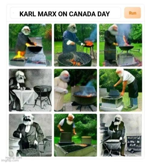 Happy Canada Day Imgflip!
Time to grill it up! | KARL MARX ON CANADA DAY | image tagged in meanwhile in canada,canada day,canada,grill,karl marx | made w/ Imgflip meme maker