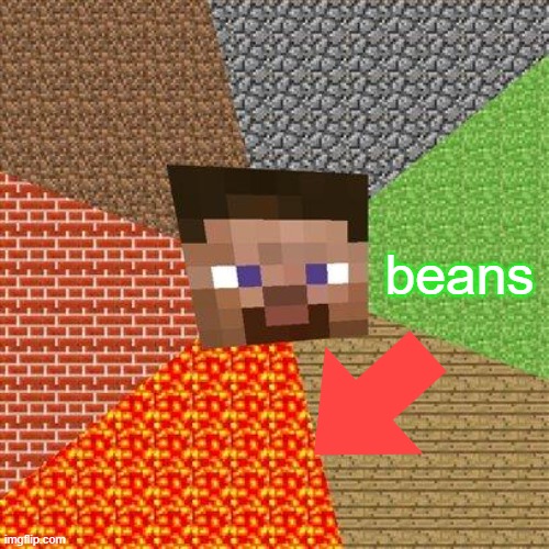 b e a n s | beans | image tagged in minecraft steve | made w/ Imgflip meme maker