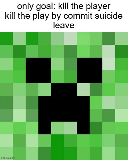 craaper | only goal: kill the player
kill the play by commit suicide
leave | image tagged in memes,scumbag minecraft | made w/ Imgflip meme maker