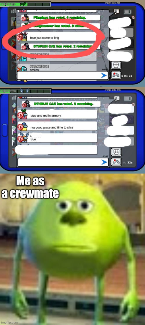 Hmm | Me as a crewmate | image tagged in among us,memes,funny | made w/ Imgflip meme maker