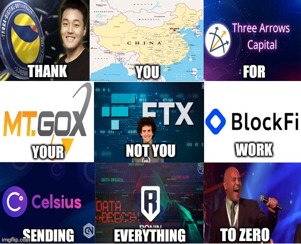 Bitcoin too Zero | THANK; FOR; YOU; WORK; NOT YOU; YOUR; TO ZERO; SENDING; EVERYTHING | image tagged in bitcoin | made w/ Imgflip meme maker