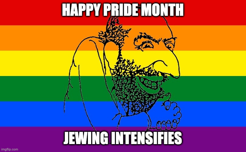 Happy Merchant LGBT | HAPPY PRIDE MONTH; JEWING INTENSIFIES | image tagged in happy merchant lgbt | made w/ Imgflip meme maker