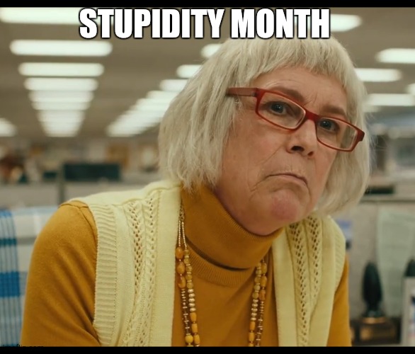 july is | STUPIDITY MONTH | image tagged in auditor bitch | made w/ Imgflip meme maker