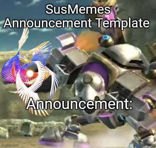 High Quality SusMemes Announcement Template (Please nobody use this) Blank Meme Template