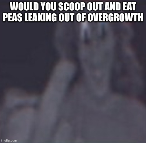 Gabriel middle finger | WOULD YOU SCOOP OUT AND EAT PEAS LEAKING OUT OF OVERGROWTH | image tagged in gabriel middle finger | made w/ Imgflip meme maker